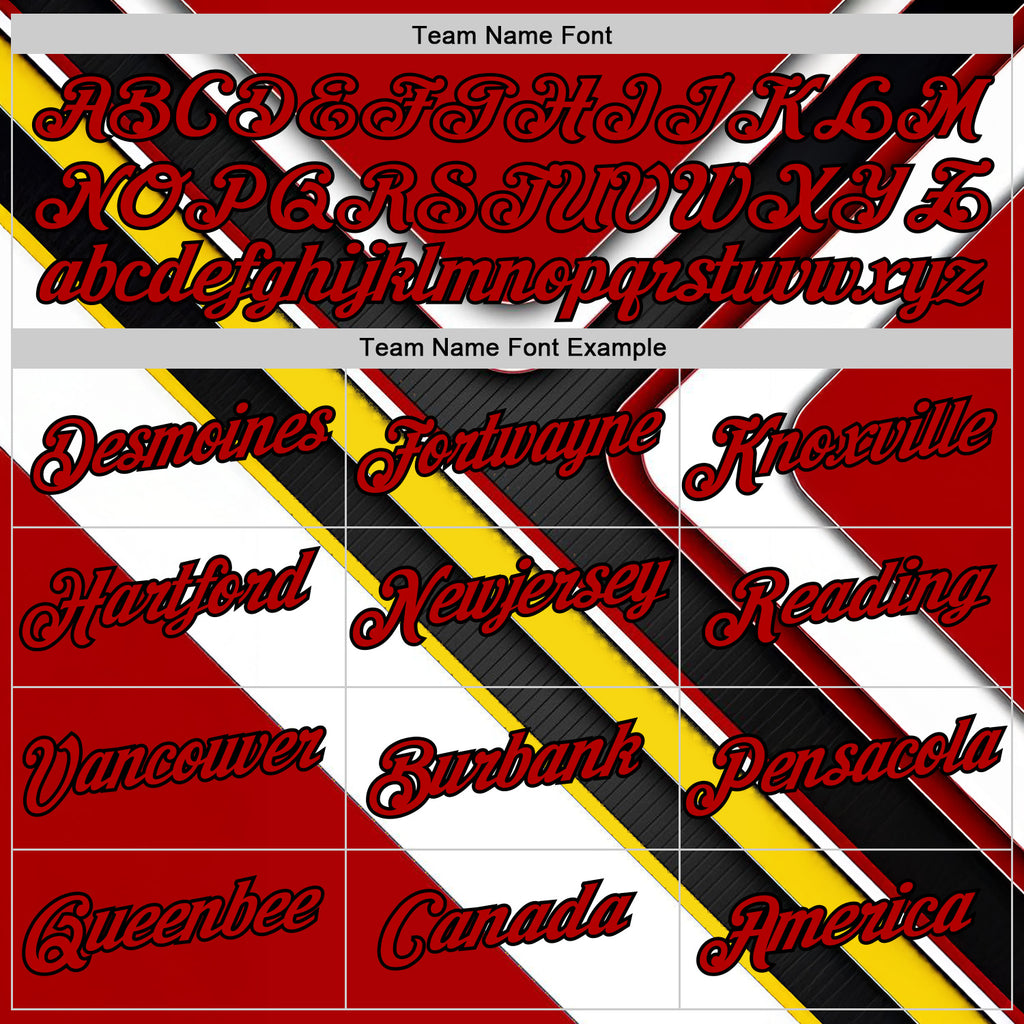Custom Stitched White Red Yellow-Black 3D Pattern Design Germany Inspired Geometric Shape Sports Wear Pullover Sweatshirt Hoodie
