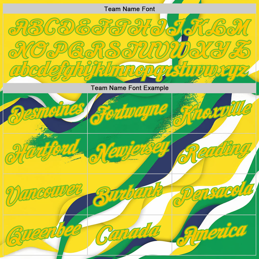 Custom Stitched Yellow Green-Aurora Green 3D Pattern Design Brazil Inspired Abstract Wave Sports Wear Pullover Sweatshirt Hoodie