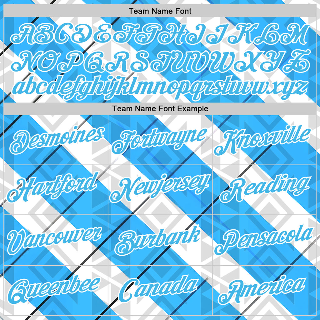 Custom Stitched White Sky Blue Black-Blue 3D Pattern Design Argentine Inspired Geometric Tribal Shape Sports Wear Pullover Sweatshirt Hoodie