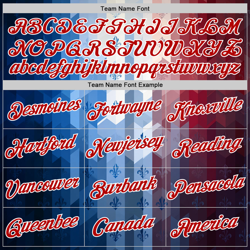 Custom Stitched Blue Red-White 3D Pattern Design American French Inspired Geometric Shape Sports Wear Pullover Sweatshirt Hoodie