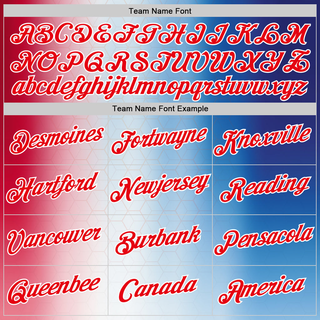 Custom Stitched White Fire Red-Blue 3D Pattern Design American Inspired Gradien Geometric Honeycomb Shape Sports Wear Pullover Sweatshirt Hoodie
