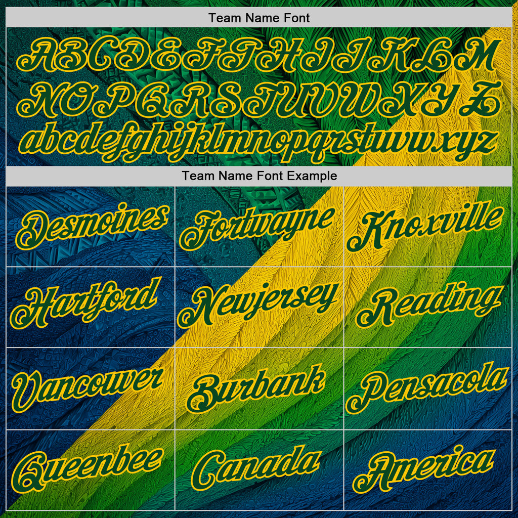 Custom Stitched Yellow Green 3D Pattern Design Brazil Inspired Tribal Sports Wear Pullover Sweatshirt Hoodie