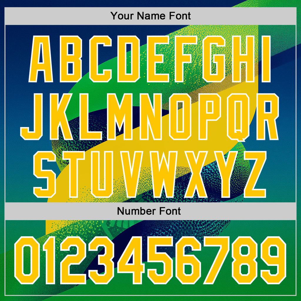 Custom Stitched Green Yellow Blue-White 3D Pattern Design Brazil Inspired Geometric Shape Sports Wear Pullover Sweatshirt Hoodie