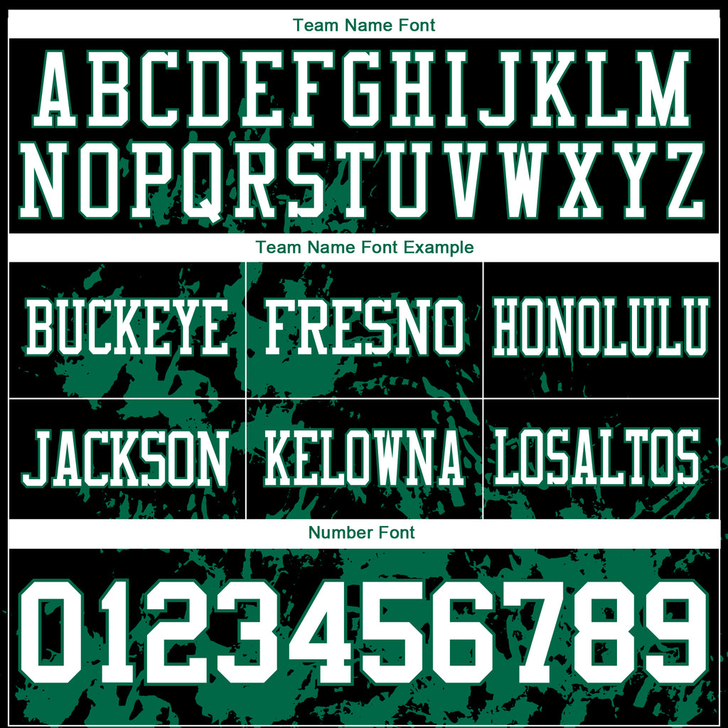 Custom Black White-Kelly Green 3D Pattern Splash Authentic Football Jersey