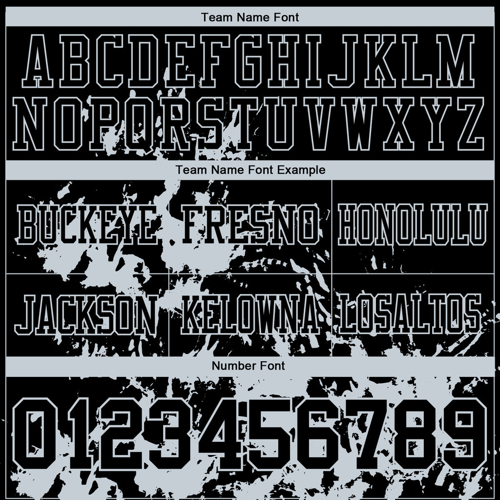 Custom Black Silver 3D Pattern Splash Authentic Football Jersey