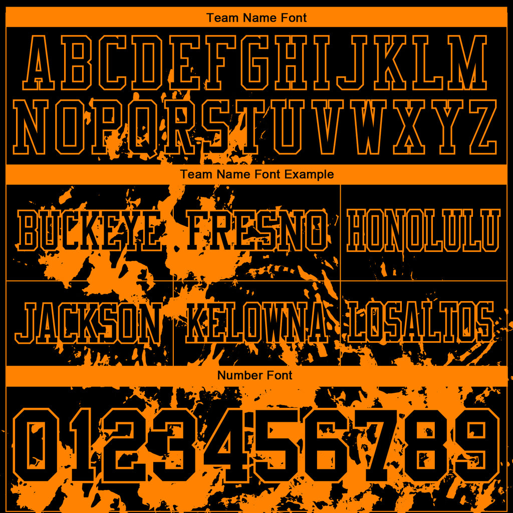 Custom Black Bay Orange 3D Pattern Splash Authentic Football Jersey