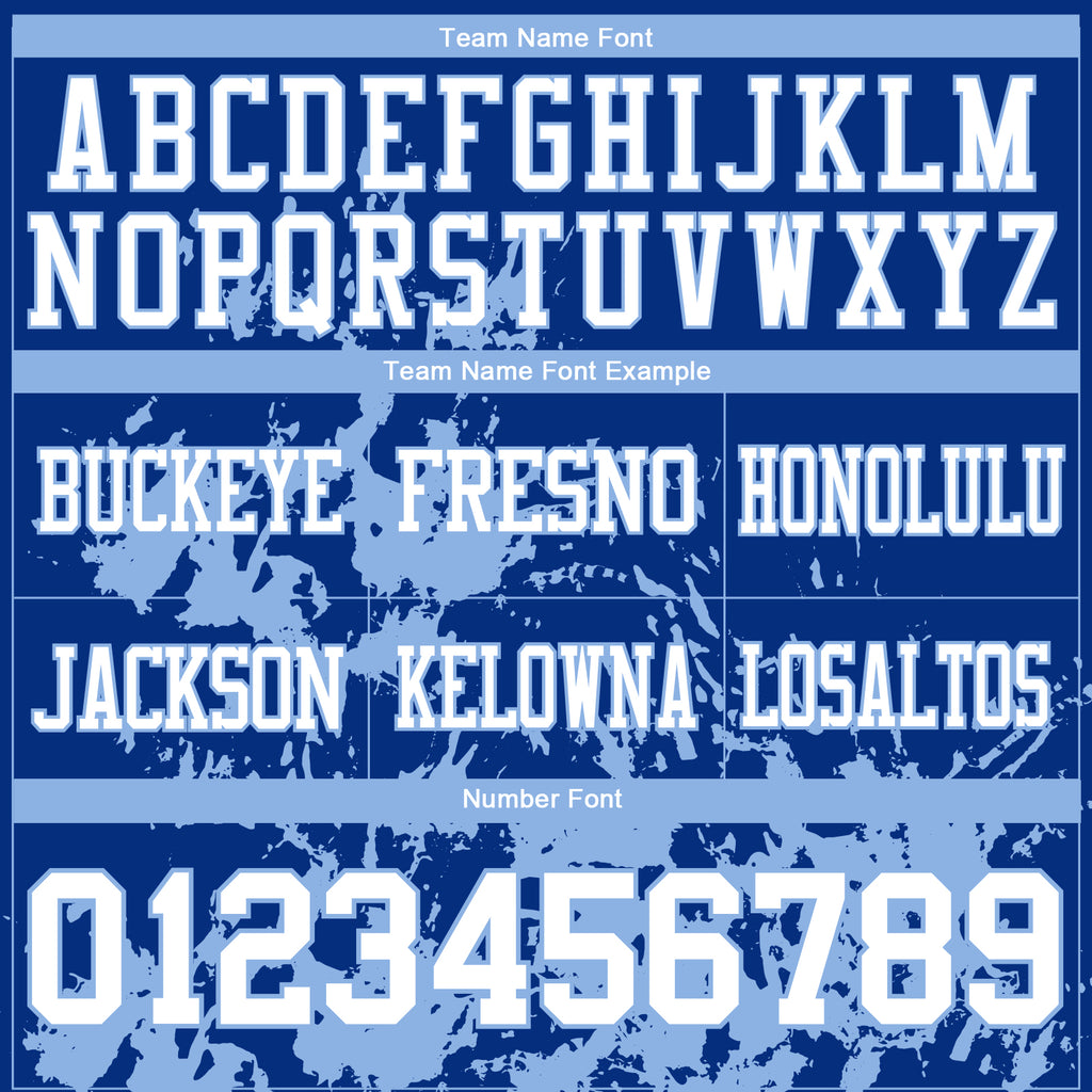 Custom Royal White-Light Blue 3D Pattern Splash Authentic Football Jersey