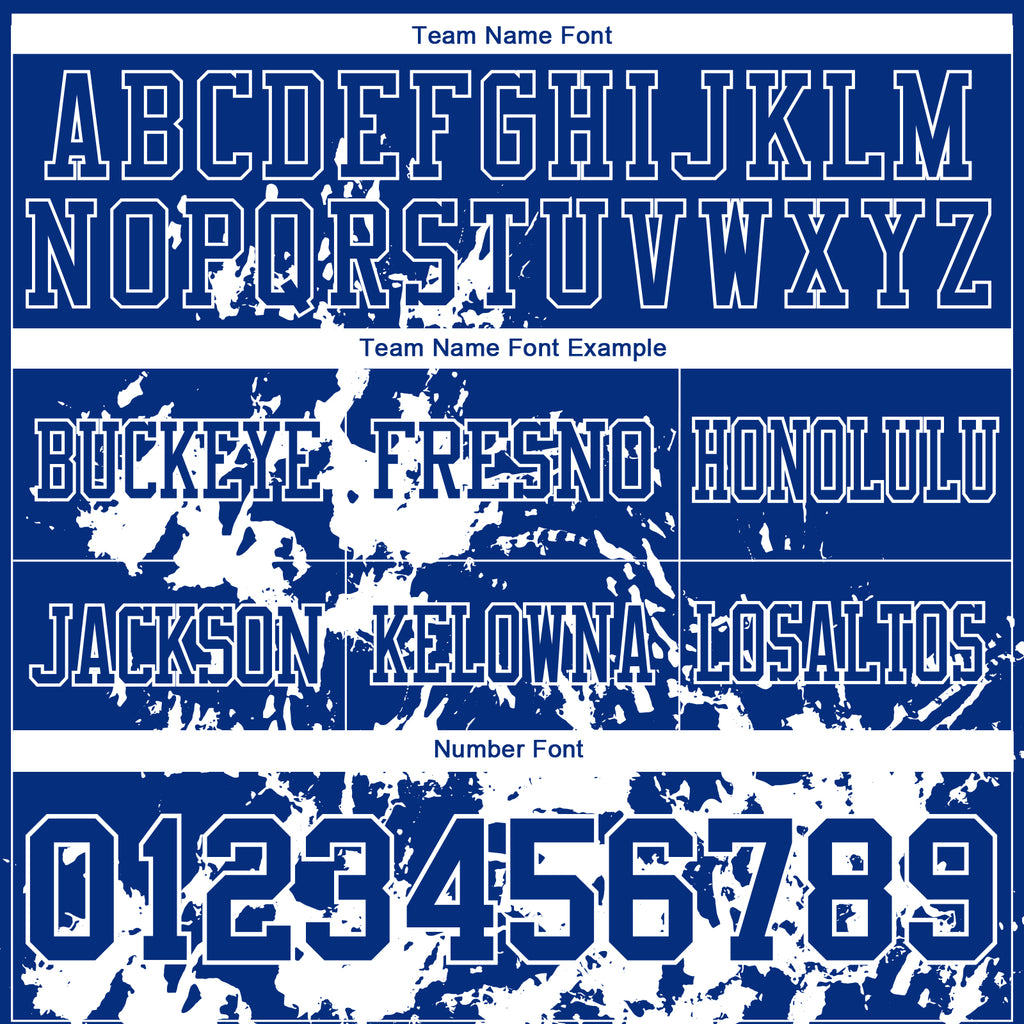Custom Royal White 3D Pattern Splash Authentic Football Jersey