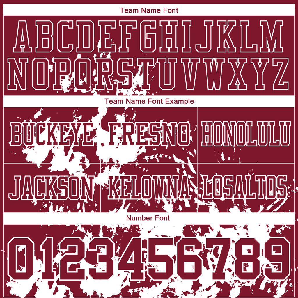 Custom Crimson White 3D Pattern Splash Authentic Football Jersey