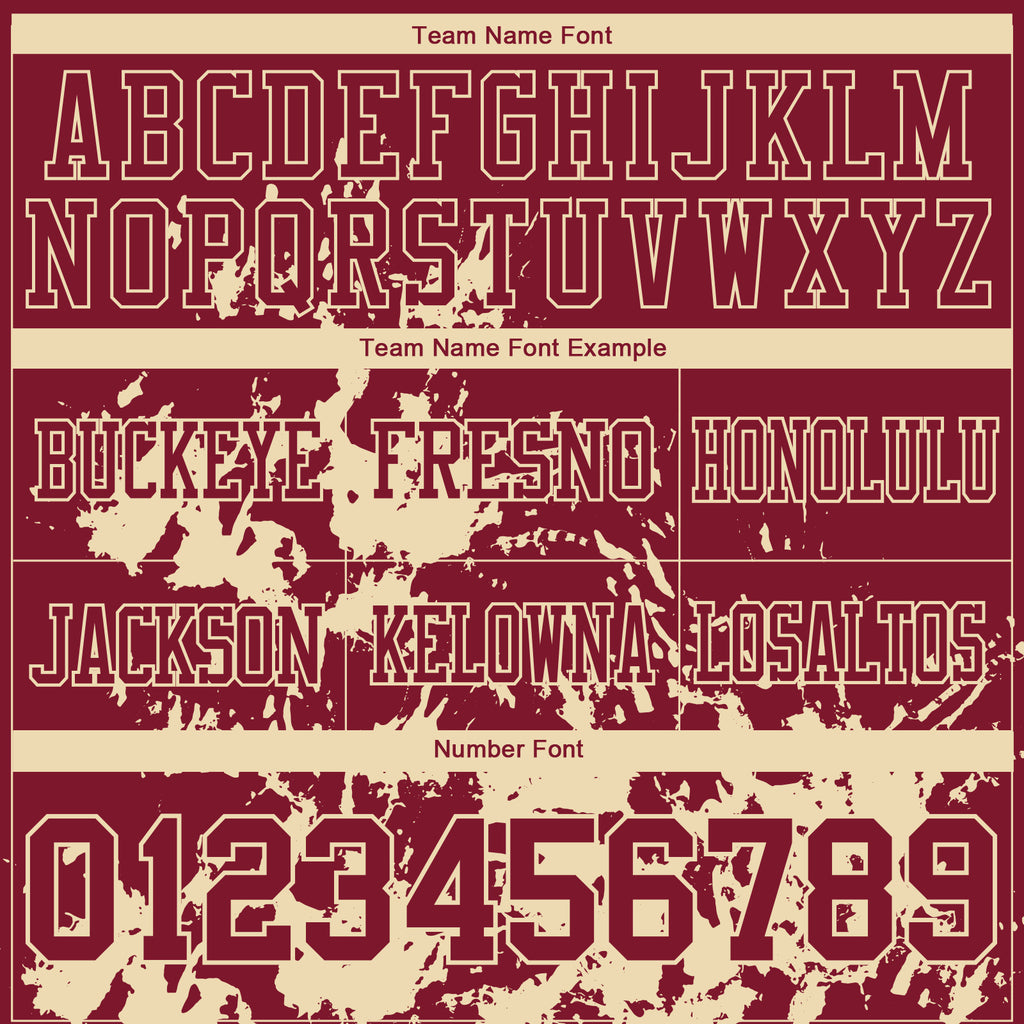 Custom Crimson Cream 3D Pattern Splash Authentic Football Jersey