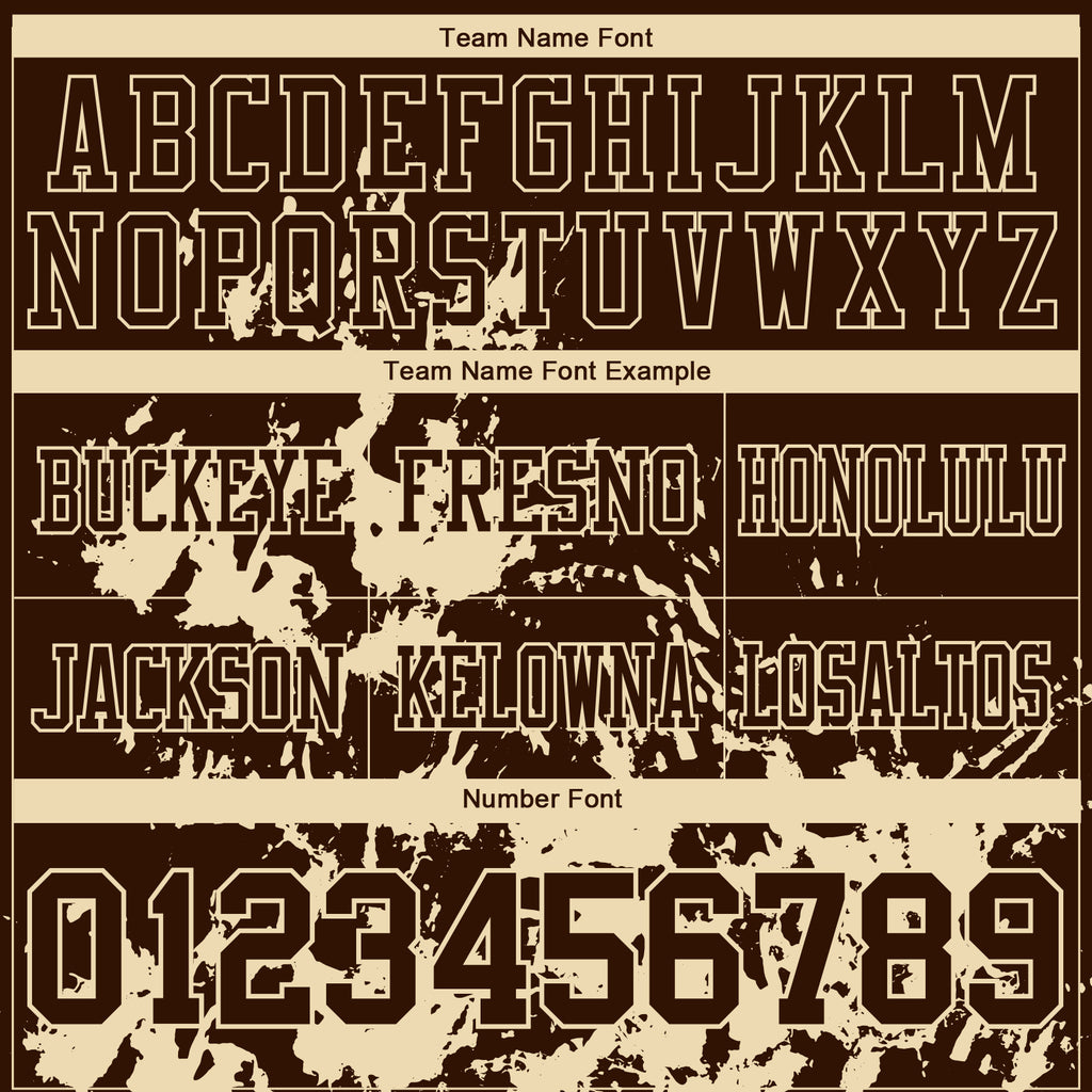 Custom Brown Cream 3D Pattern Splash Authentic Football Jersey