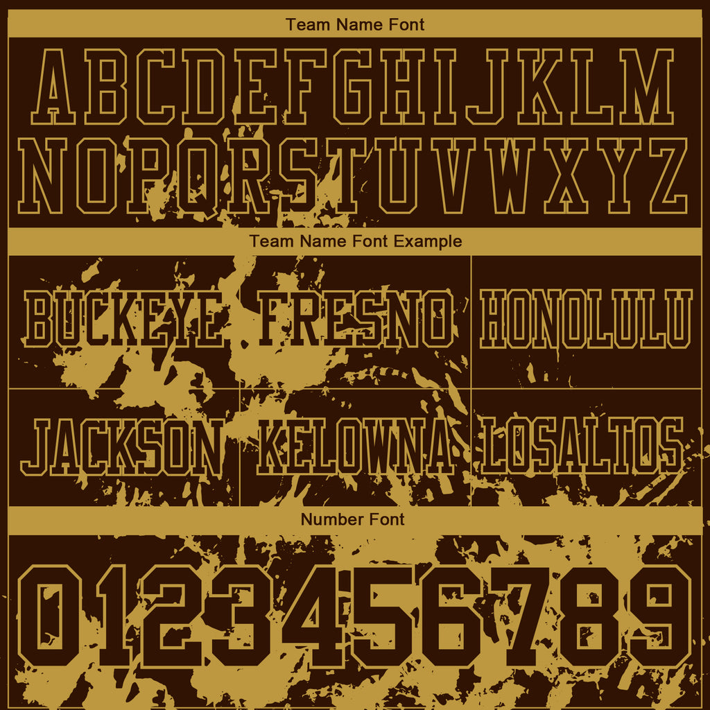 Custom Brown Old Gold 3D Pattern Splash Authentic Football Jersey