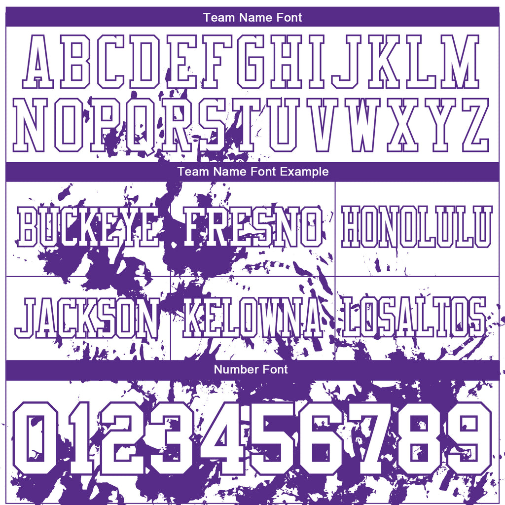Custom White Purple 3D Pattern Splash Authentic Football Jersey