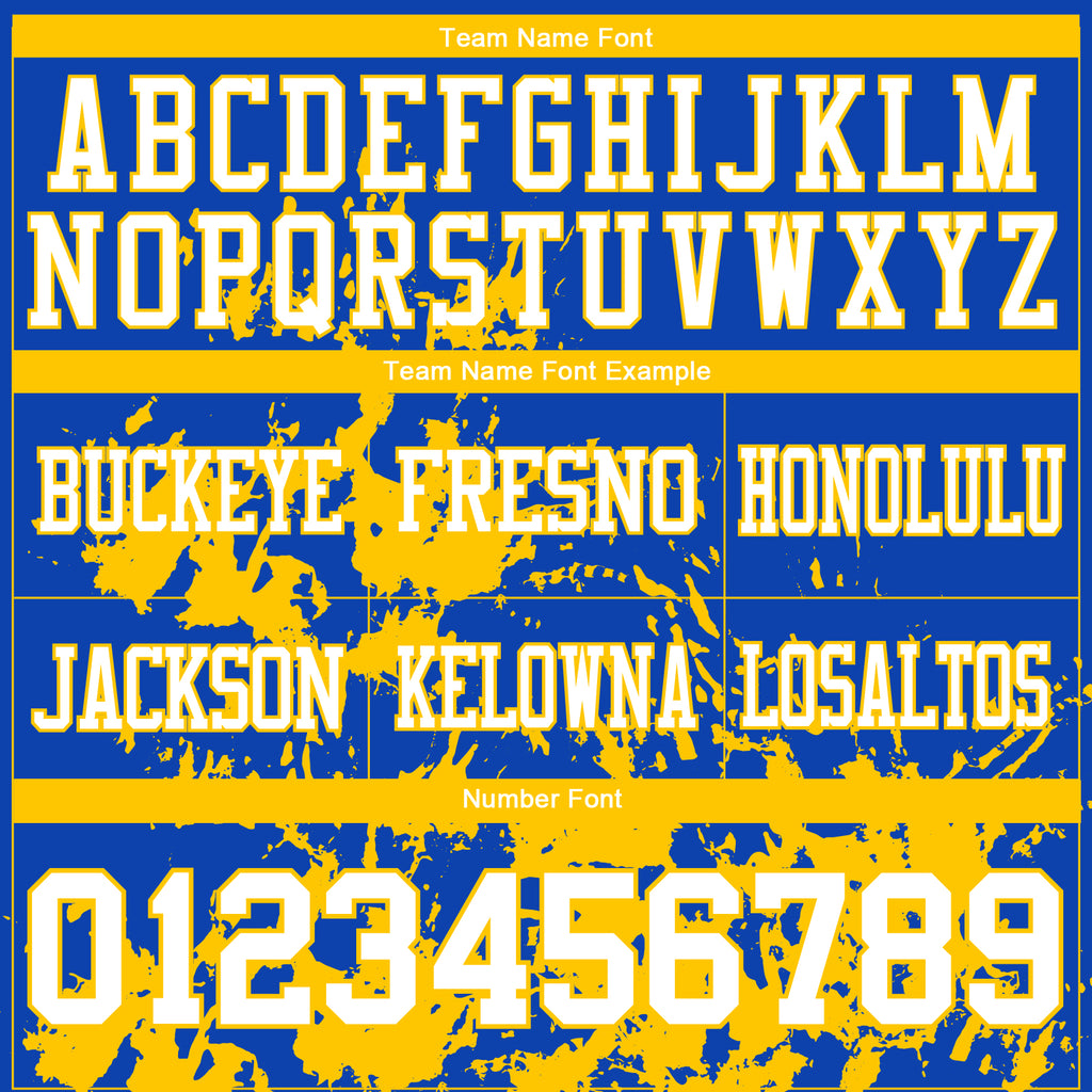 Custom Thunder Blue White-Yellow 3D Pattern Splash Authentic Football Jersey