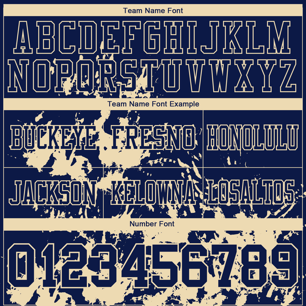 Custom Navy Cream 3D Pattern Splash Authentic Football Jersey
