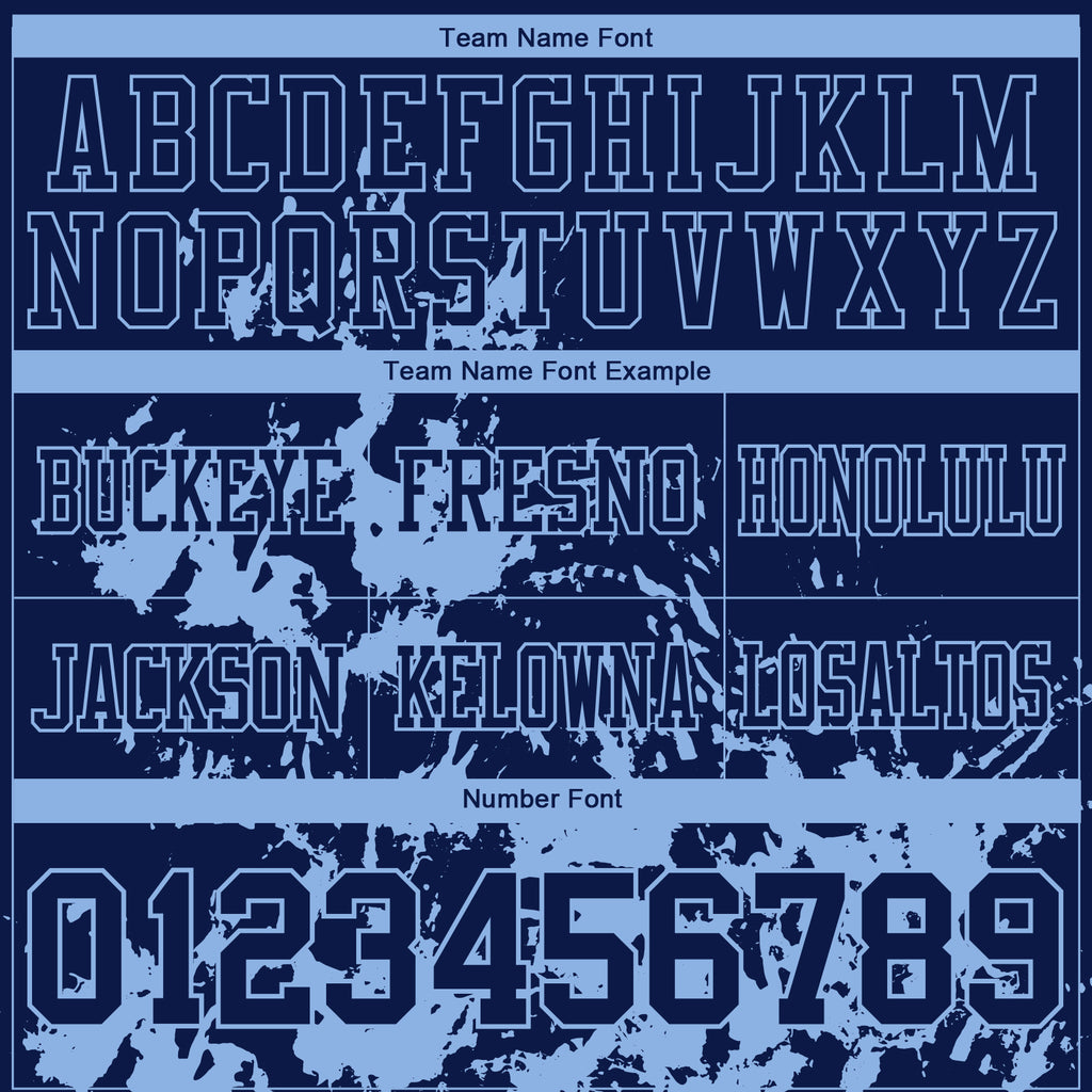Custom Navy Light Blue 3D Pattern Splash Authentic Football Jersey