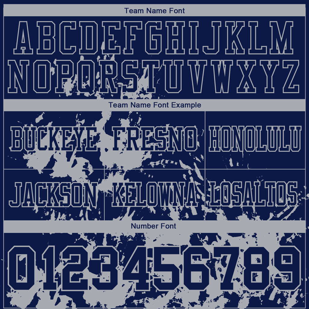 Custom Navy Gray 3D Pattern Splash Authentic Football Jersey