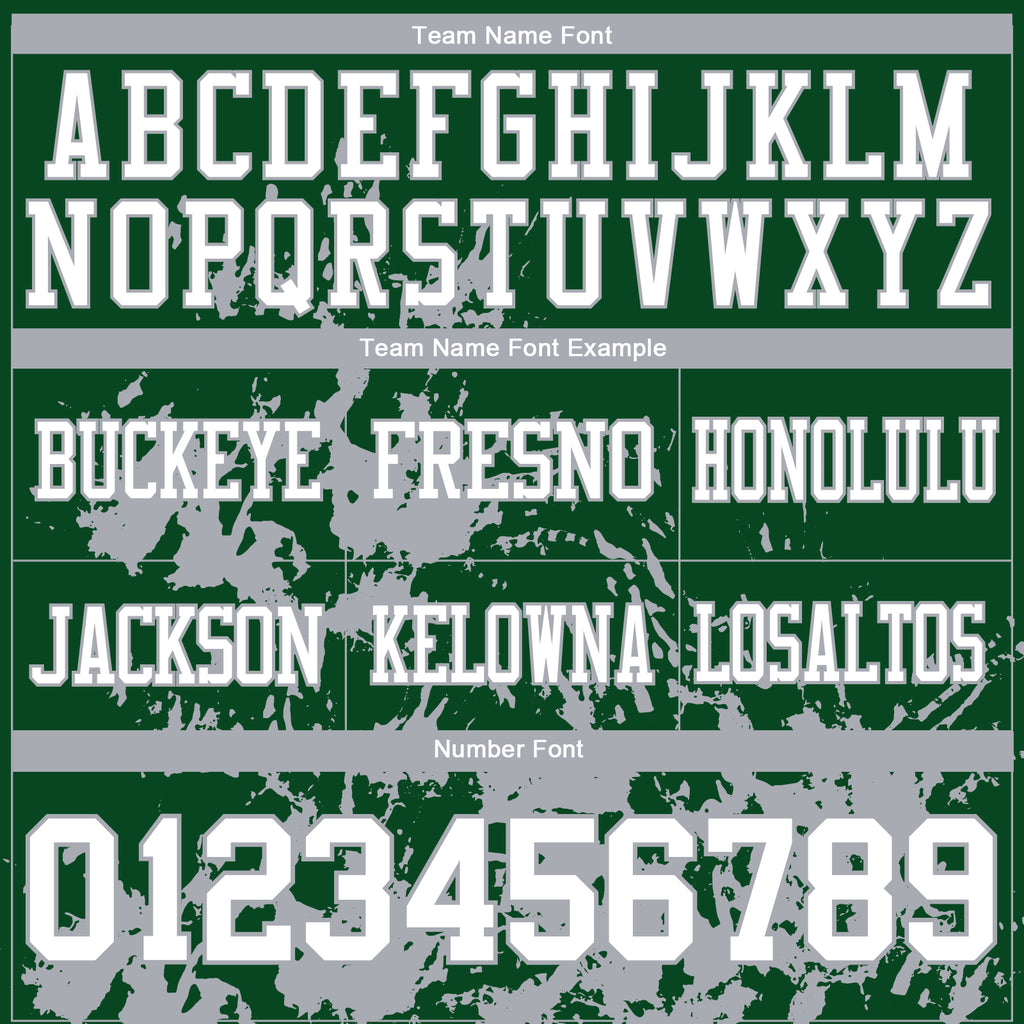 Custom Green White-Gray 3D Pattern Splash Authentic Football Jersey