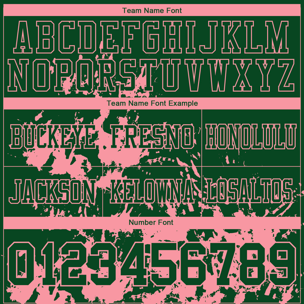 Custom Green Medium Pink 3D Pattern Splash Authentic Football Jersey