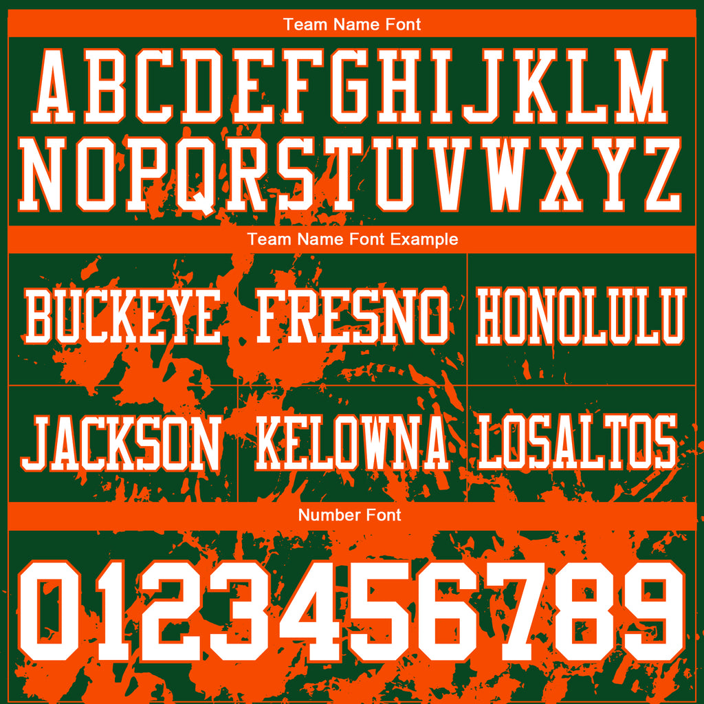 Custom Green White-Orange 3D Pattern Splash Authentic Football Jersey