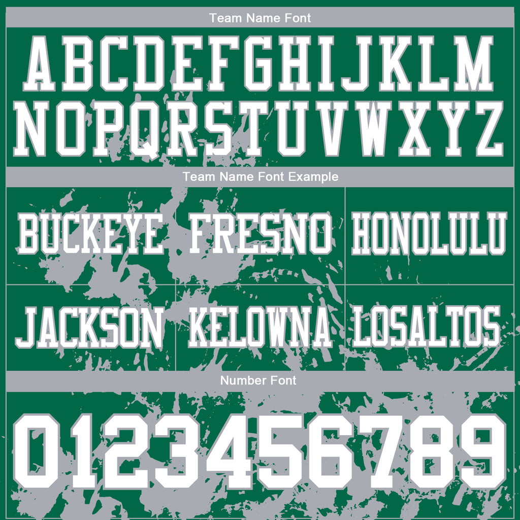Custom Kelly Green White-Gray 3D Pattern Splash Authentic Football Jersey