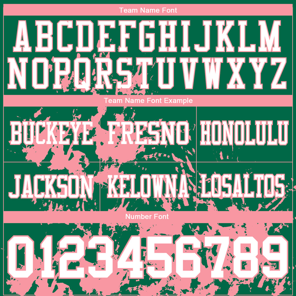 Custom Kelly Green White-Medium Pink 3D Pattern Splash Authentic Football Jersey