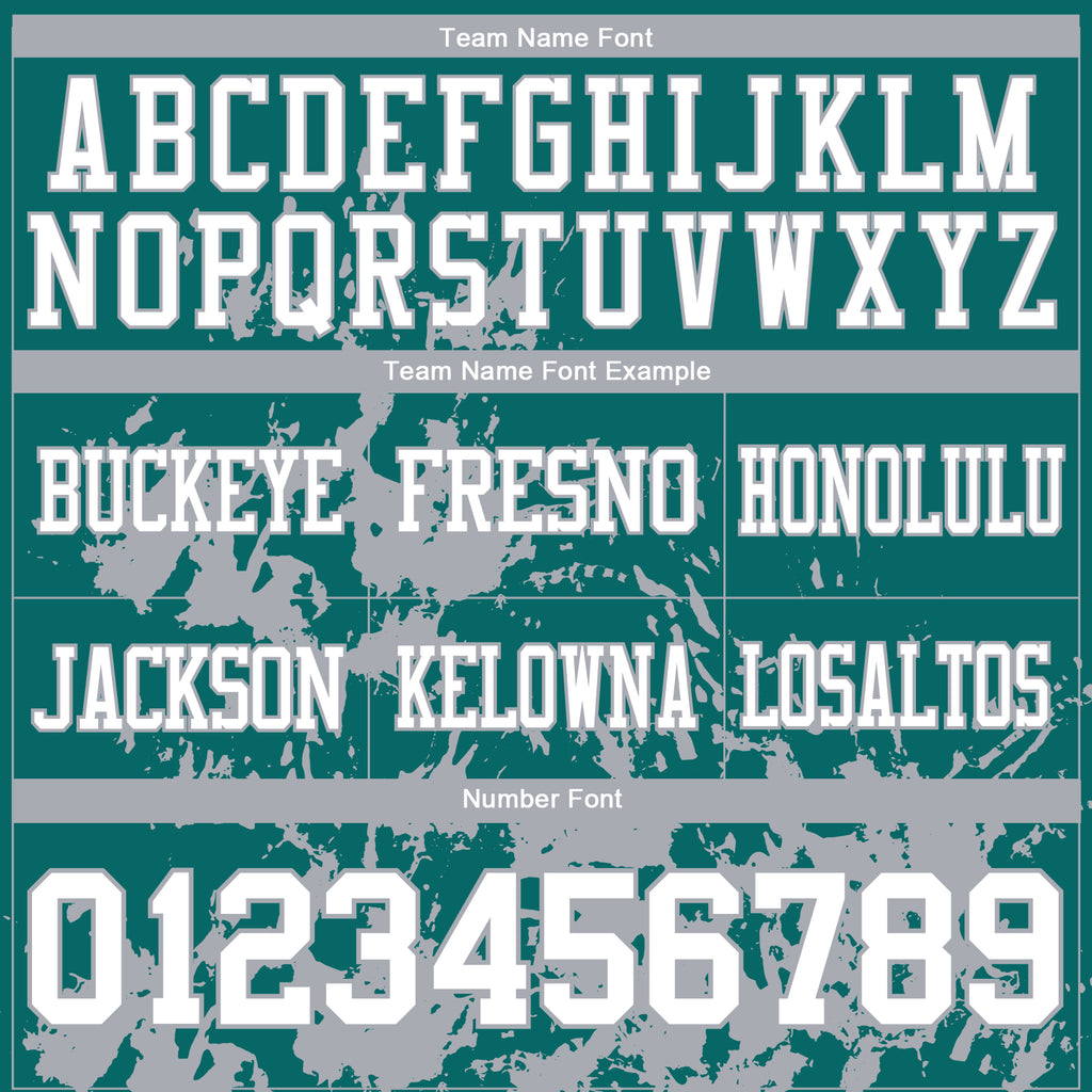 Custom Teal White-Gray 3D Pattern Splash Authentic Football Jersey
