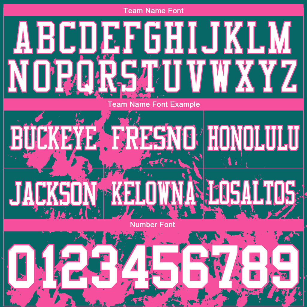 Custom Teal White-Pink 3D Pattern Splash Authentic Football Jersey