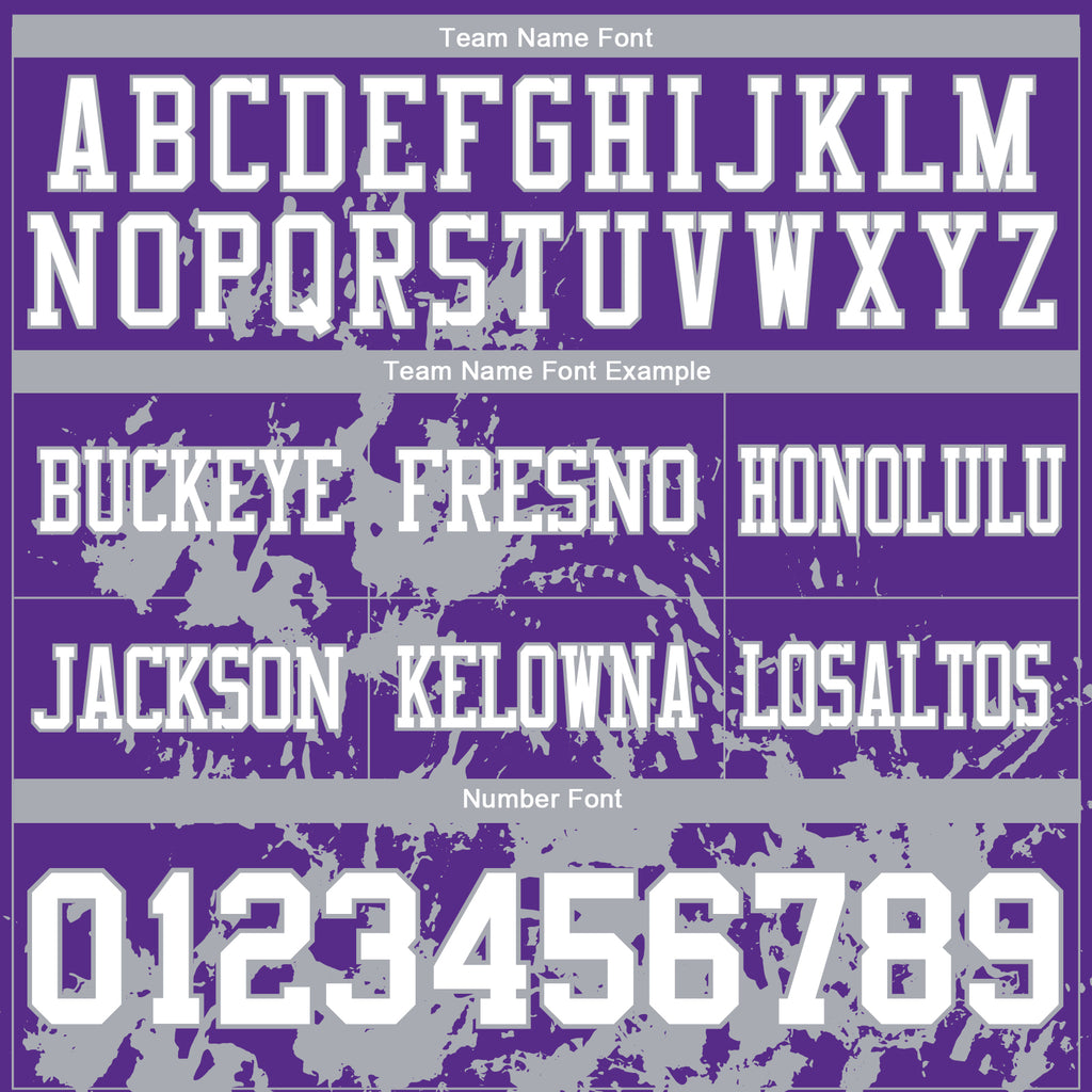 Custom Purple White-Gray 3D Pattern Splash Authentic Football Jersey
