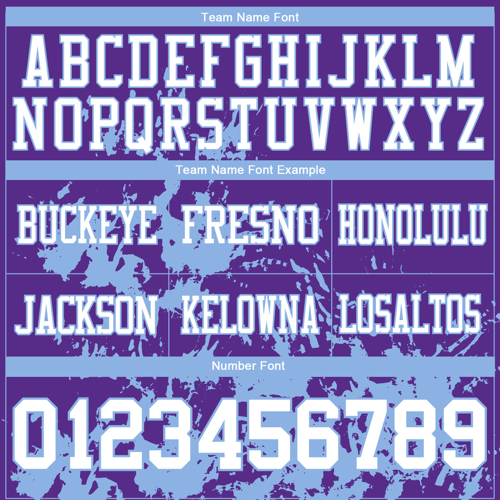 Custom Purple White-Light Blue 3D Pattern Splash Authentic Football Jersey