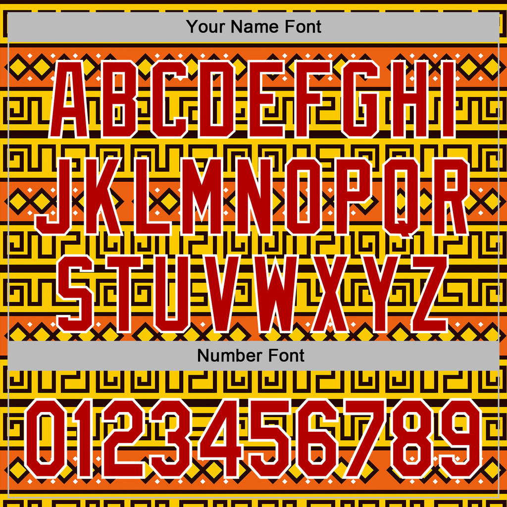 Custom Stitched Gold Red-White 3D Pattern Design Tribal Ethnic Native American Sports Pullover Sweatshirt Hoodie