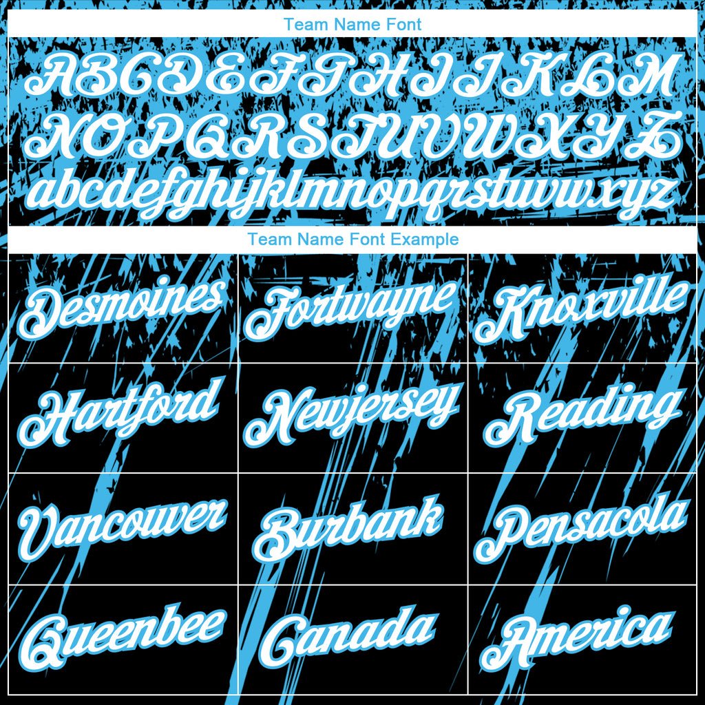 Custom Stitched Black White-Sky Blue 3D Pattern Design Splash Grunge Art Sports Pullover Sweatshirt Hoodie