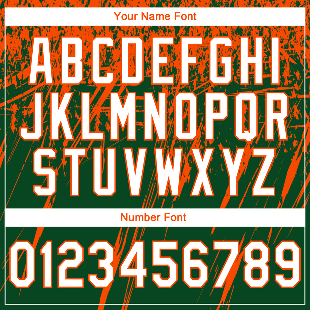 Custom Stitched Green White-Orange 3D Pattern Design Splash Grunge Art Sports Pullover Sweatshirt Hoodie