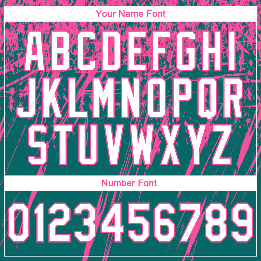 Custom Stitched Teal White-Pink 3D Pattern Design Splash Grunge Art Sports Pullover Sweatshirt Hoodie