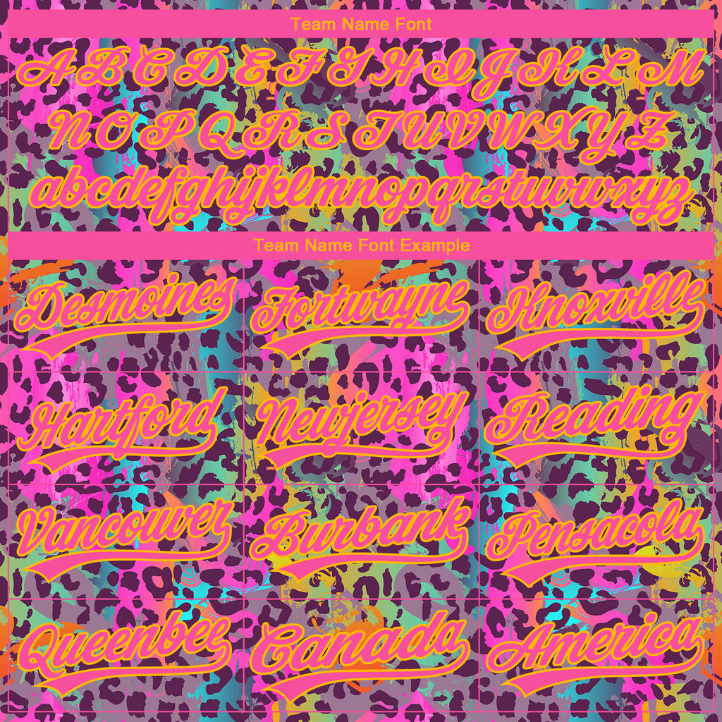 Custom Stitched Graffiti Pattern Pink-Gold 3D Colorful Leopard Print Sports Pullover Sweatshirt Hoodie
