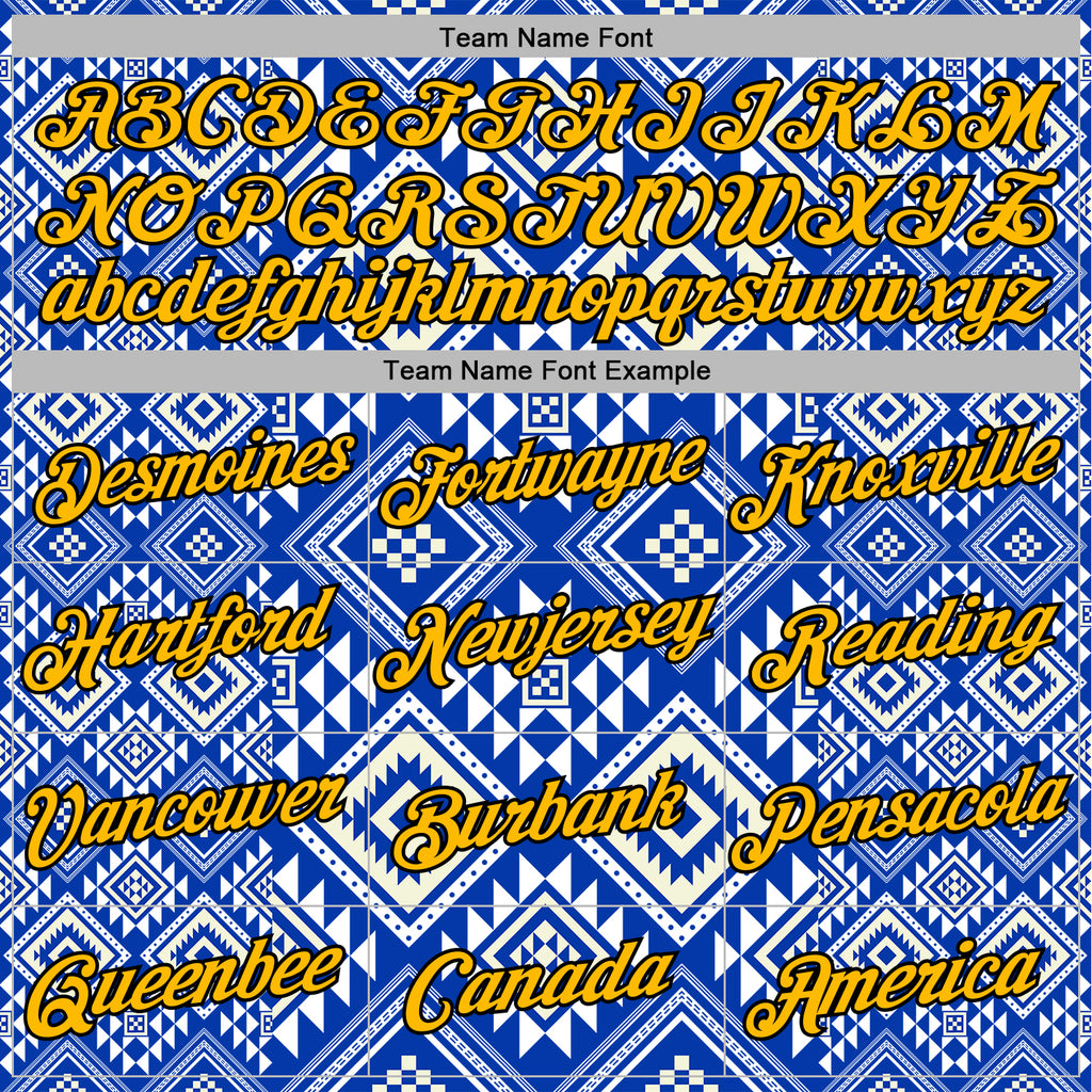 Custom Stitched White Gold Blue-Black 3D Mexico Aztec Pattern Sports Pullover Sweatshirt Hoodie