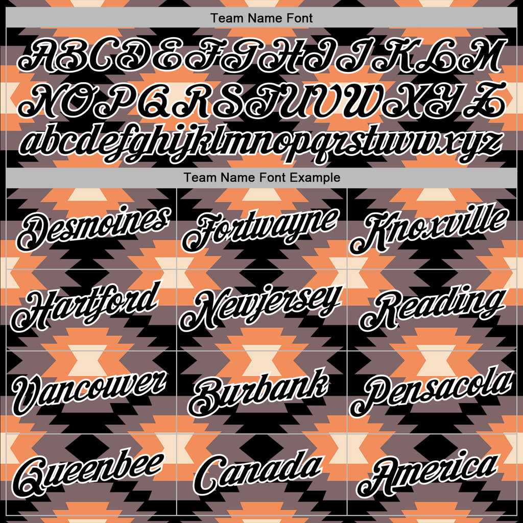 Custom Stitched Black Gray Orange-White 3D Mexico Aztec Pattern Sports Pullover Sweatshirt Hoodie