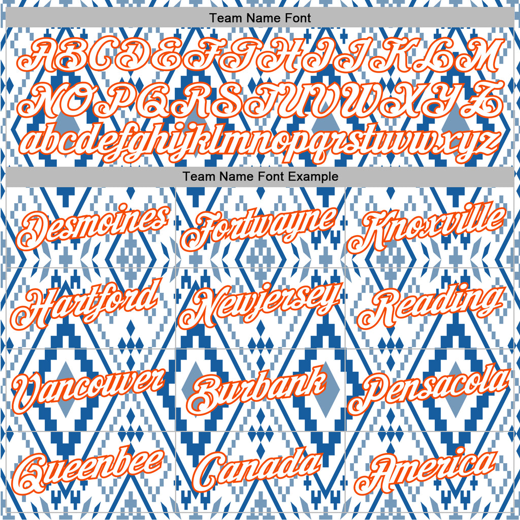 Custom Stitched White Blue-Orange 3D Mexico Aztec Pattern Sports Pullover Sweatshirt Hoodie