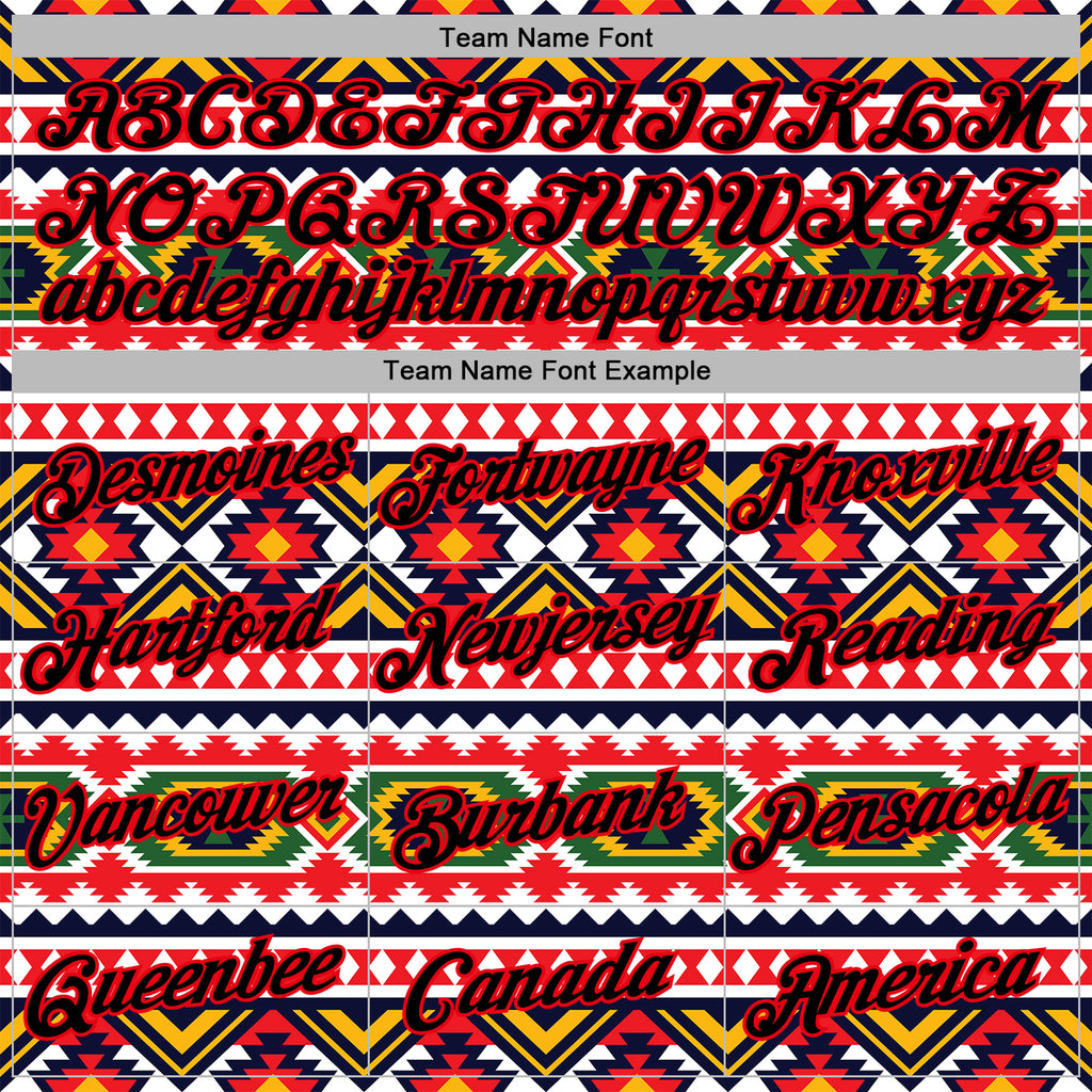 Custom Stitched White Black Yellow Green-Fire Red 3D Mexico Aztec Pattern Sports Pullover Sweatshirt Hoodie