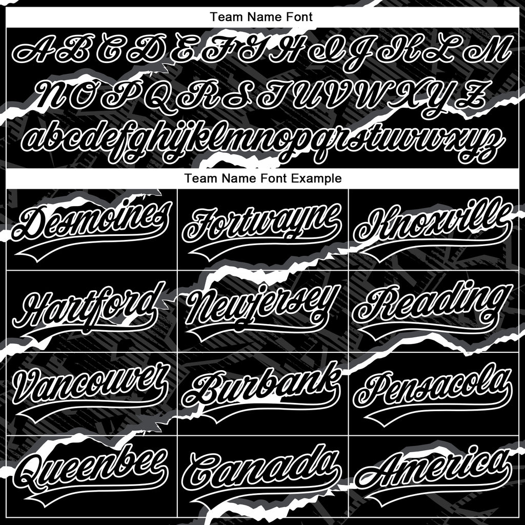 Custom Stitched Black White 3D Pattern Design Torn Paper Style Sports Pullover Sweatshirt Hoodie