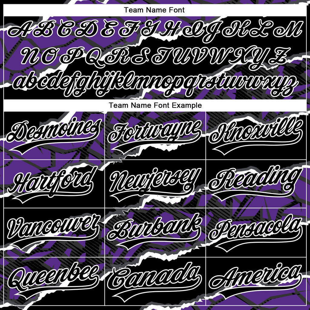 Custom Stitched Black Purple-White 3D Pattern Design Torn Paper Style Sports Pullover Sweatshirt Hoodie