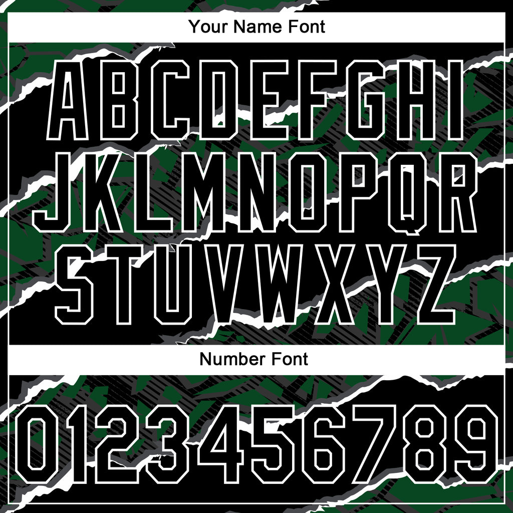 Custom Stitched Black Green-White 3D Pattern Design Torn Paper Style Sports Pullover Sweatshirt Hoodie