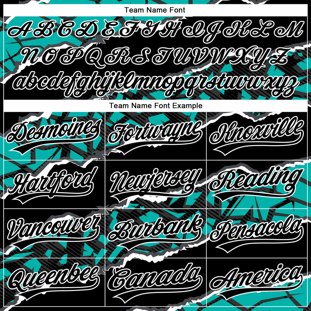 Custom Stitched Black Aqua-White 3D Pattern Design Torn Paper Style Sports Pullover Sweatshirt Hoodie