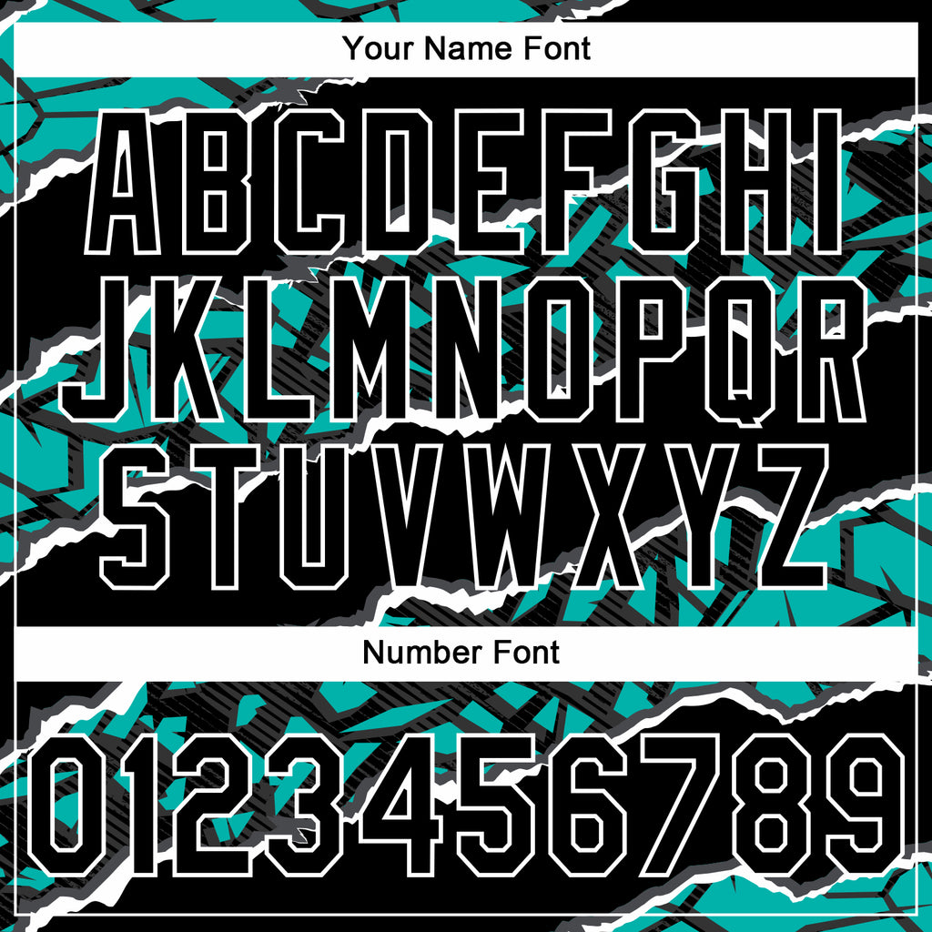 Custom Stitched Black Aqua-White 3D Pattern Design Torn Paper Style Sports Pullover Sweatshirt Hoodie