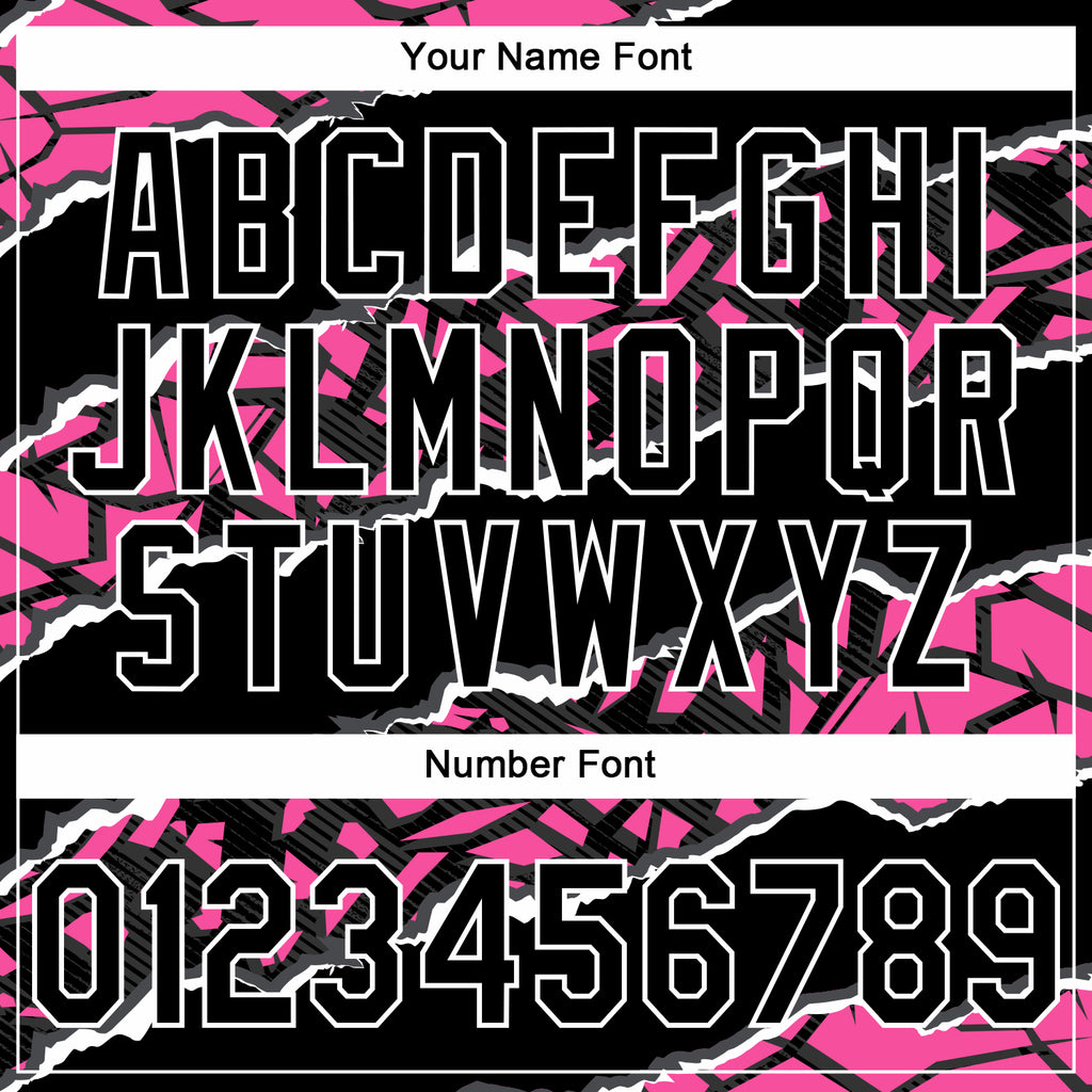 Custom Stitched Black Pink-White 3D Pattern Design Torn Paper Style Sports Pullover Sweatshirt Hoodie