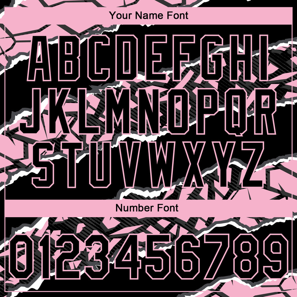 Custom Stitched Black Light Pink-White 3D Pattern Design Torn Paper Style Sports Pullover Sweatshirt Hoodie