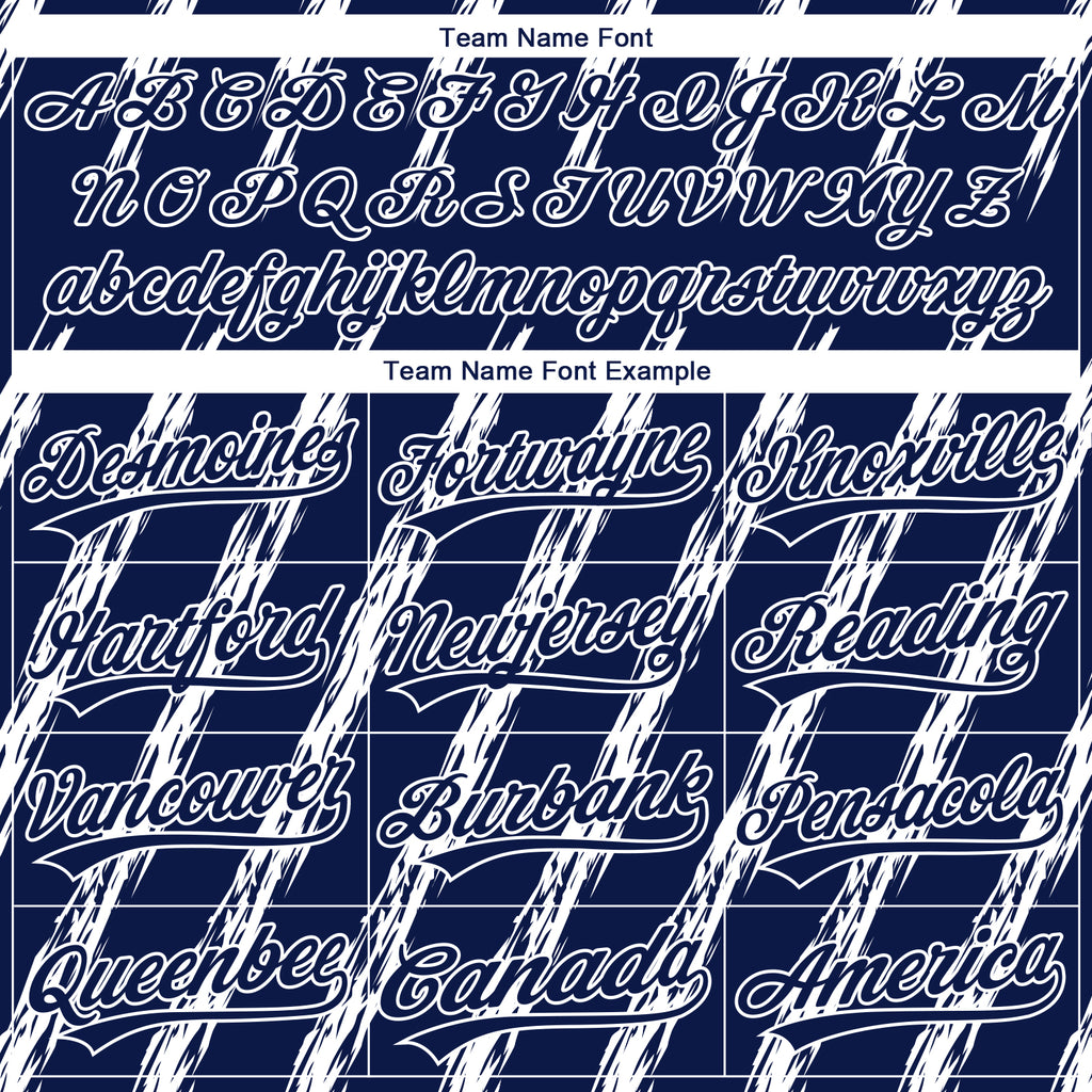 Custom Stitched Navy White 3D Pattern Design Line Sportswear Pullover Sweatshirt Hoodie