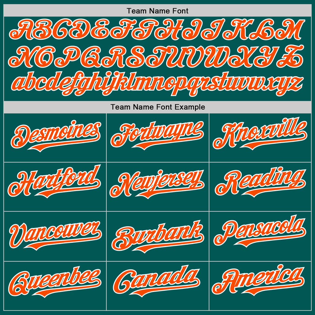 Custom Midnight Green Orange-White 3D Urban City Edition Sports Authentic Baseball Jersey