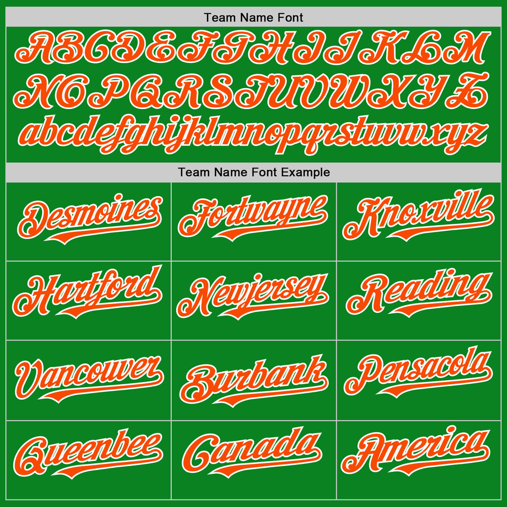 Custom Grass Green Orange-White 3D Urban City Edition Sports Authentic Baseball Jersey
