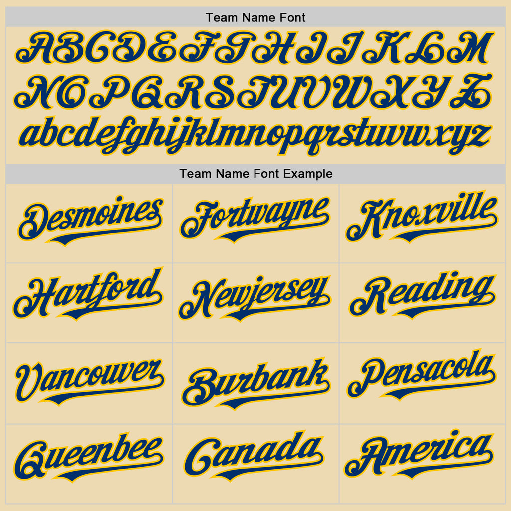 Custom Cream US Navy Blue Yellow-Red 3D Urban City Edition Sports Authentic Baseball Jersey